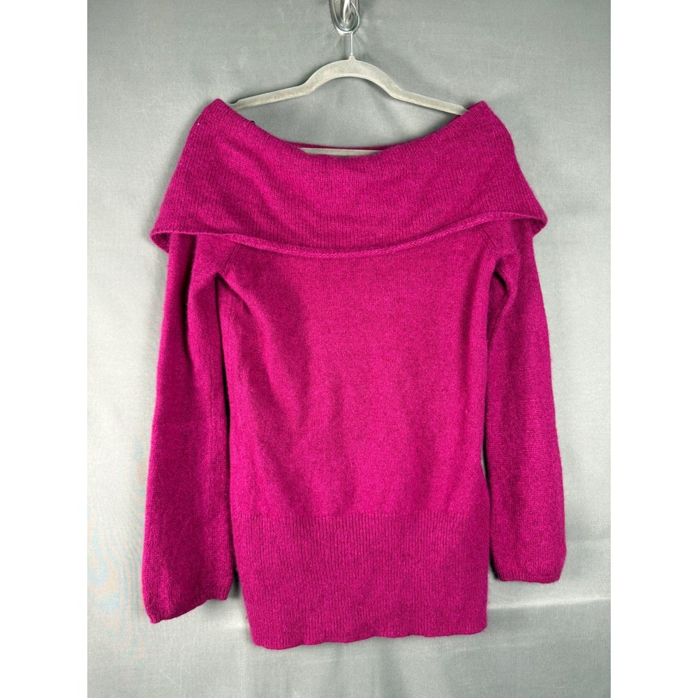 White House Black Market Sweater Women Small Pink Off Shoulder Wool Cashmere Mix